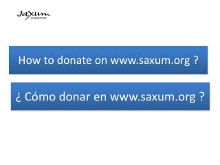 How to donate on www.saxum.org ?