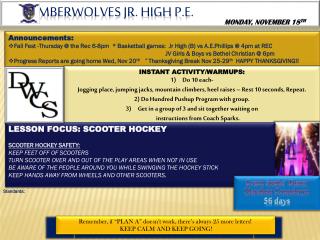 Timberwolves Jr. High P.E.