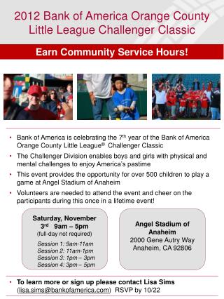 2012 Bank of America Orange County Little League Challenger Classic