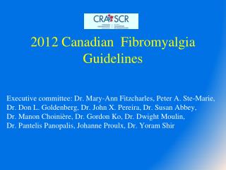 2012 Canadian Fibromyalgia Guidelines