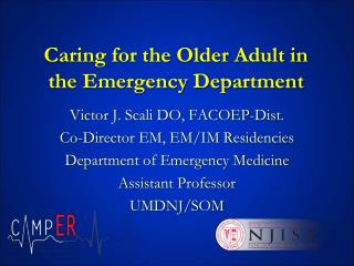 Caring for the Older Adult in the Emergency Department