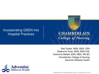 Incorporating QSEN into Hospital Practices
