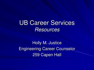 UB Career Services Resources