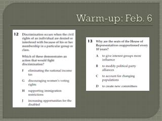 Warm-up: Feb. 6