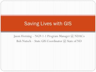 Saving Lives with GIS