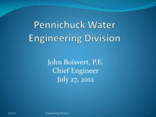 Pennichuck Water Engineering Division