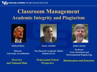 Classroom Management Academic Integrity and Plagiarism