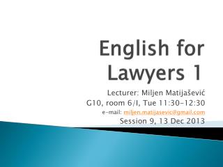English for Lawyers 1