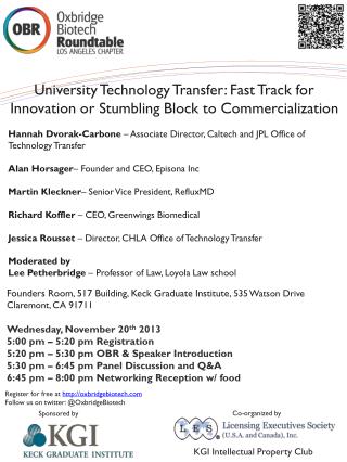 University Technology Transfer: Fast Track for Innovation or Stumbling Block to Commercialization