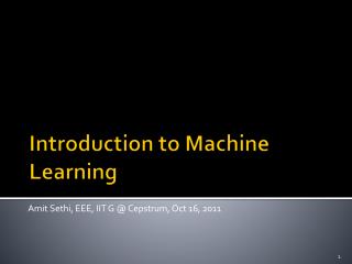 Introduction to Machine Learning