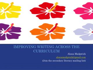 Improving writing across the curriculum