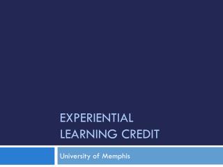 Experiential Learning Credit