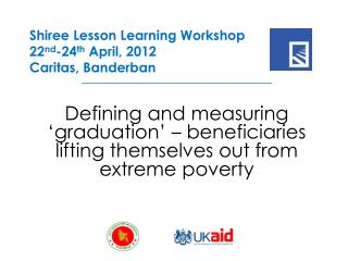 Shiree Lesson Learning Workshop 22 nd -24 th April, 2012 Caritas, Banderban