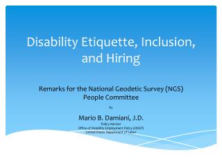 Disability Etiquette, Inclusion, and Hiring