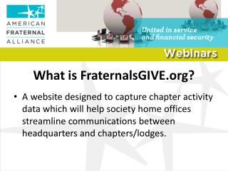 What is FraternalsGIVE.org?