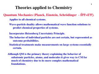 Theories applied to Chemistry