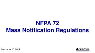 NFPA 72 Mass Notification Regulations