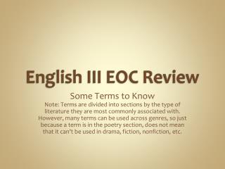 English III EOC Review