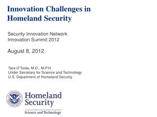 Innovation Challenges in Homeland Security
