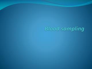 Blood sampling
