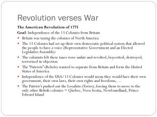 Revolution verses War