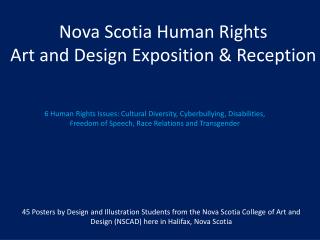 Nova Scotia Human Rights Art and Design Exposition &amp; Reception