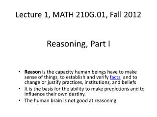 Lecture 1, MATH 210G.01, Fall 2012