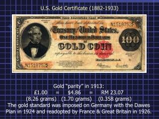 U.S. Gold Certificate (1882-1933)