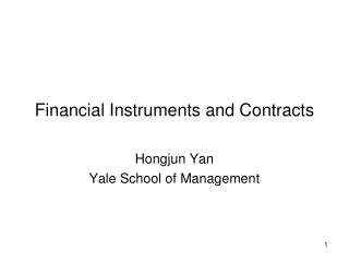Financial Instruments and Contracts