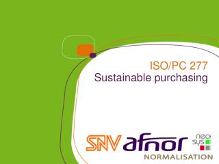 ISO/PC 277 Sustainable purchasing