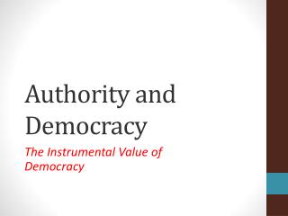 Authority and Democracy