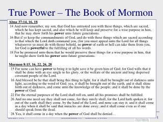 True Power – The Book of Mormon