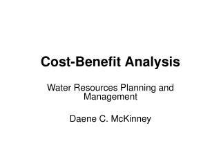 Cost-Benefit Analysis