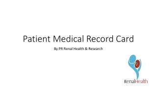 Patient Medical Record Card