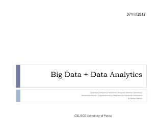 Big Data + Data Analytics