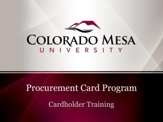 Procurement Card Program