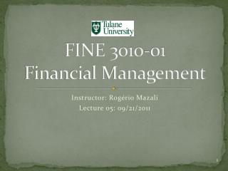 FINE 3010-01 Financial Management