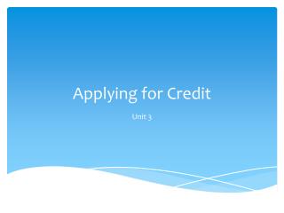 Applying for Credit