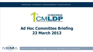 Ad Hoc Committee Briefing 23 March 2013