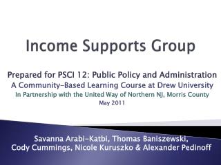 Income Supports Group