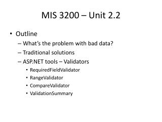MIS 3200 – Unit 2.2