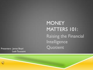 Money matters 101: