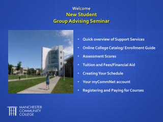 Welcome New Student Group Advising Seminar