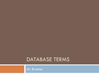 Database terms