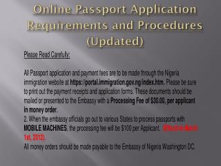 Online Passport Application Requirements and Procedures (Updated)