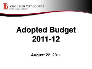 Adopted Budget 2011-12 August 22, 2011
