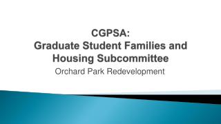 CGPSA: Graduate Student Families and Housing Subcommittee