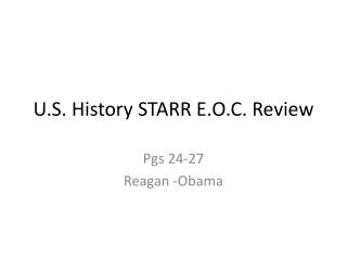 U.S. History STARR E.O.C. Review