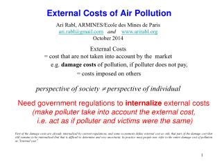 External Costs of Air Pollution