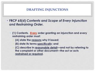 Drafting INjunctions